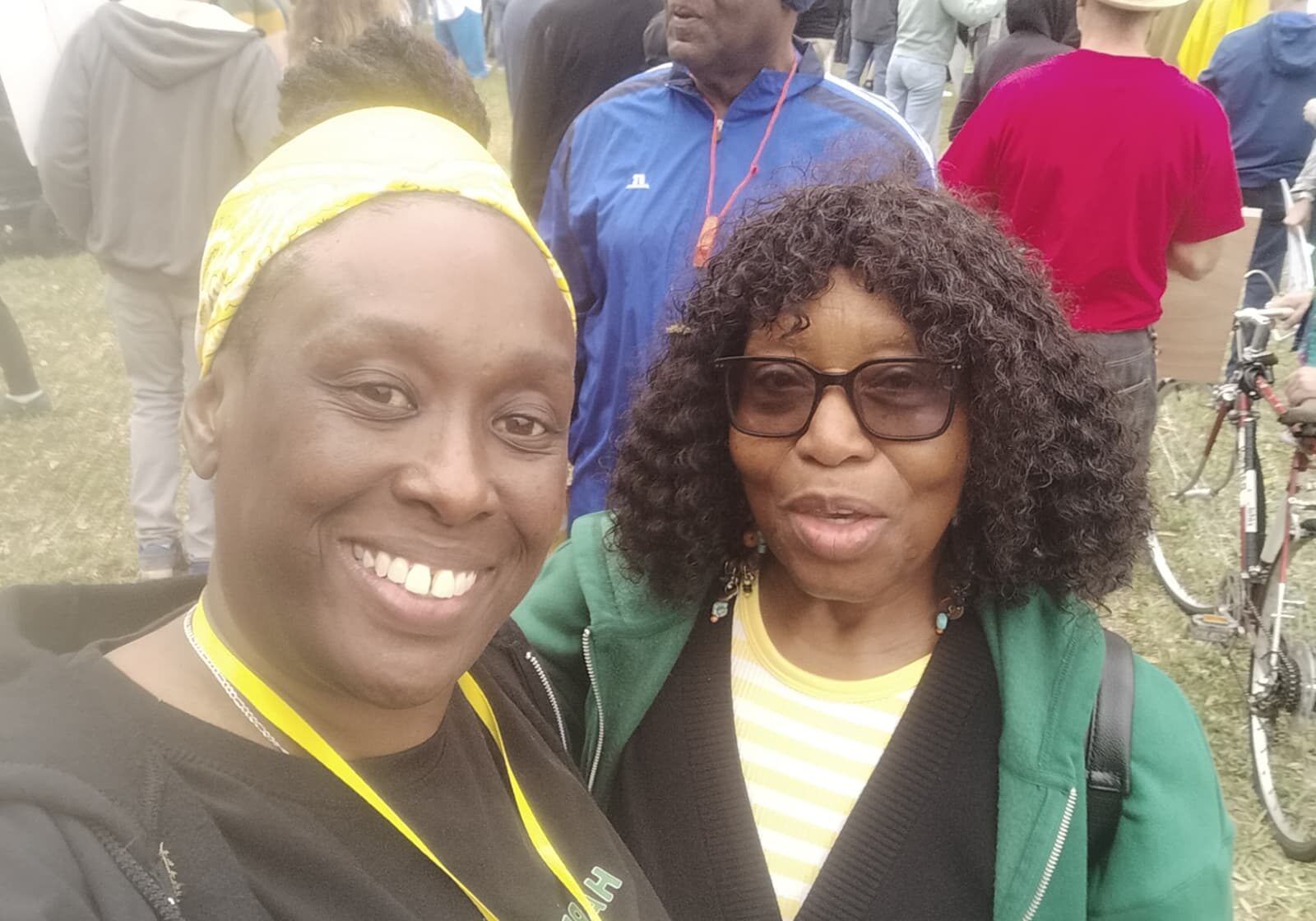 Janine Williams and a community resident